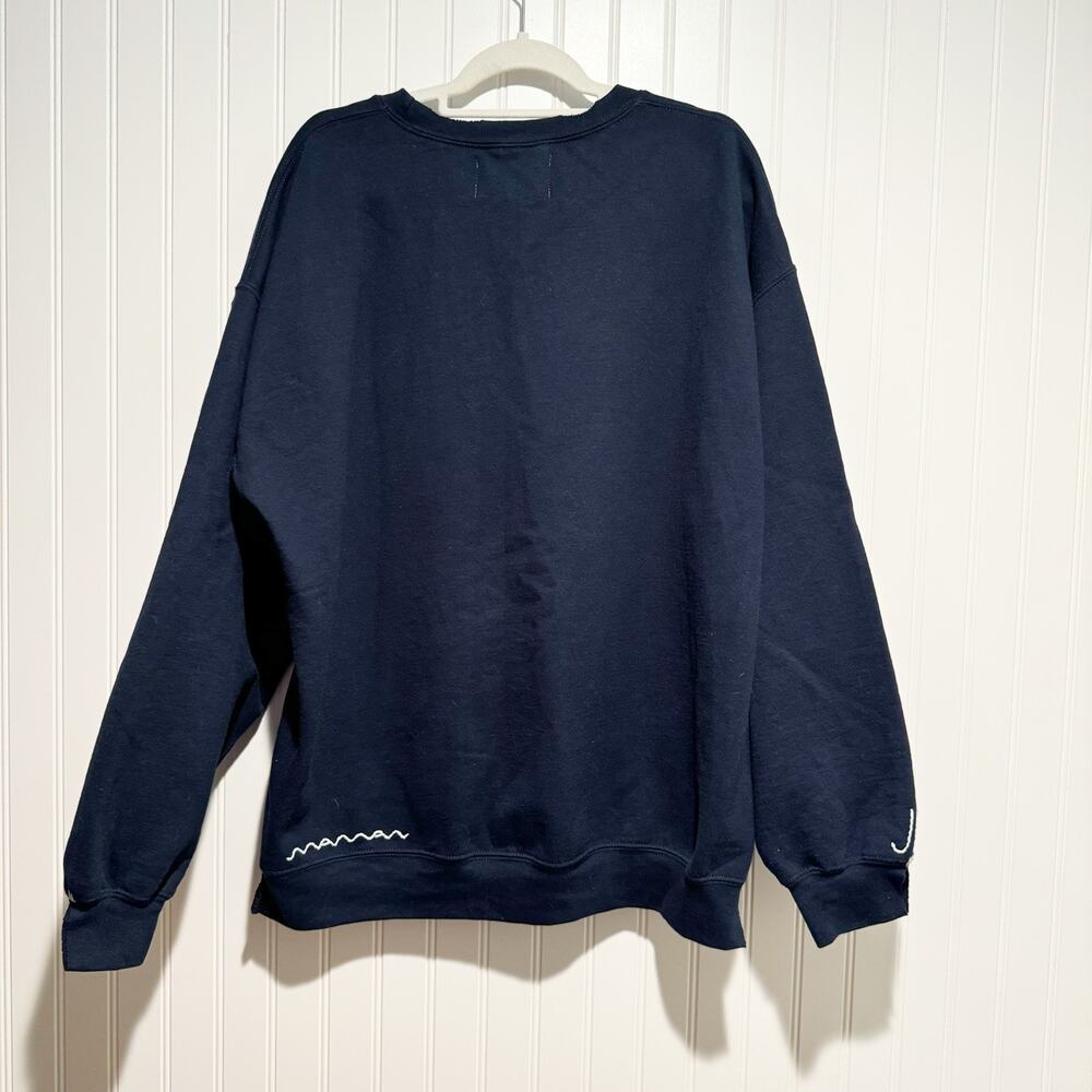 JRD Luxe Navy Blue Croissant Sweatshirt Size XL - Picture 5 of 5